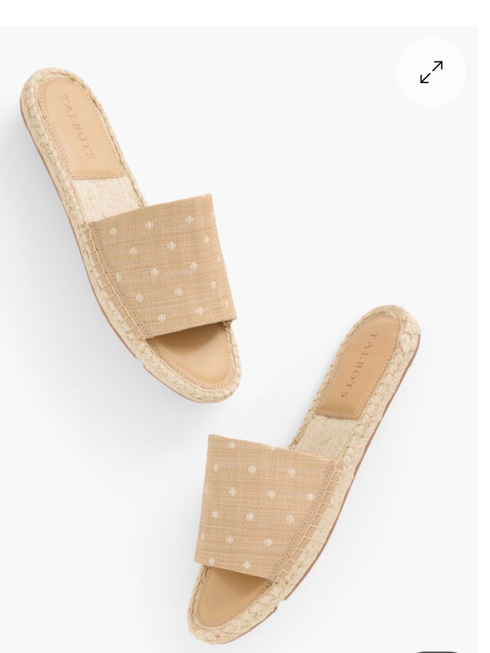 NWOB TALBOTS LLYSSA ESPADRILLE POLKA DOT SLIP ON SANDALS SZ 8